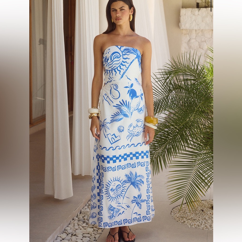 LOUELLA MAXI DRESS - ASTLEY BLUE, Size M, New with Tags